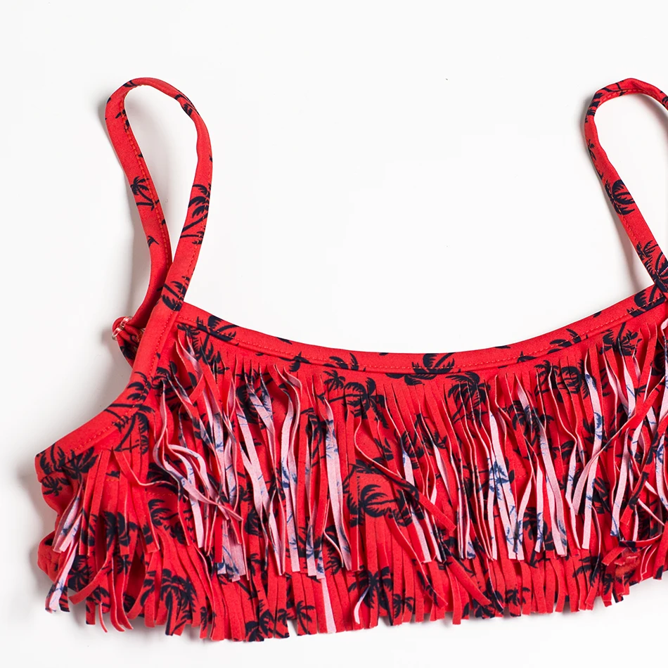 Купальный костюм для девочек купальный 2019 красный Ленточки купальник маленьких