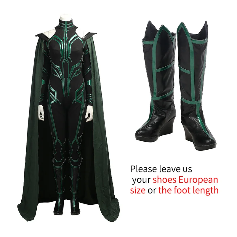 Thor Ragnarok Hela, карнавальный костюм, Thor 3 Hela, карнавальный костюм, комбинезон, костюм супергероя для Хеллоуин для взрослых женщин, на заказ - Цвет: Full set no headwear
