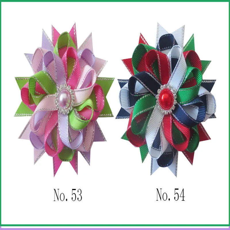 

50 BLESSING Good Silver Grosgrain Ribbon 3.5" New Bird's Nest Hair Bow Clip