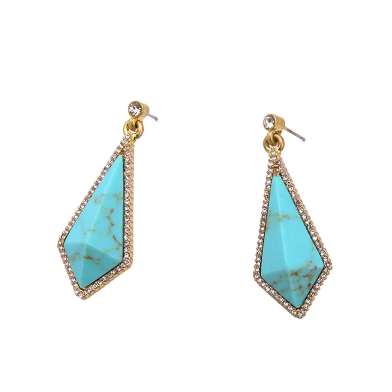 2016 модные ювелирные изделия женские ретро серьги с подвеской полудрагоценные