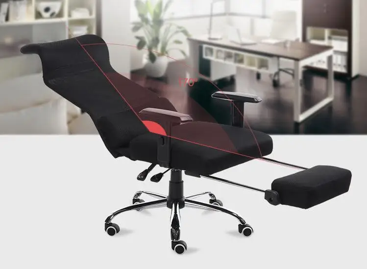 High Quality Fashion Computer Chair Ergonomic Soft Home Office Breathable Mesh Lifting Leisure Boss with Footrest | Мебель