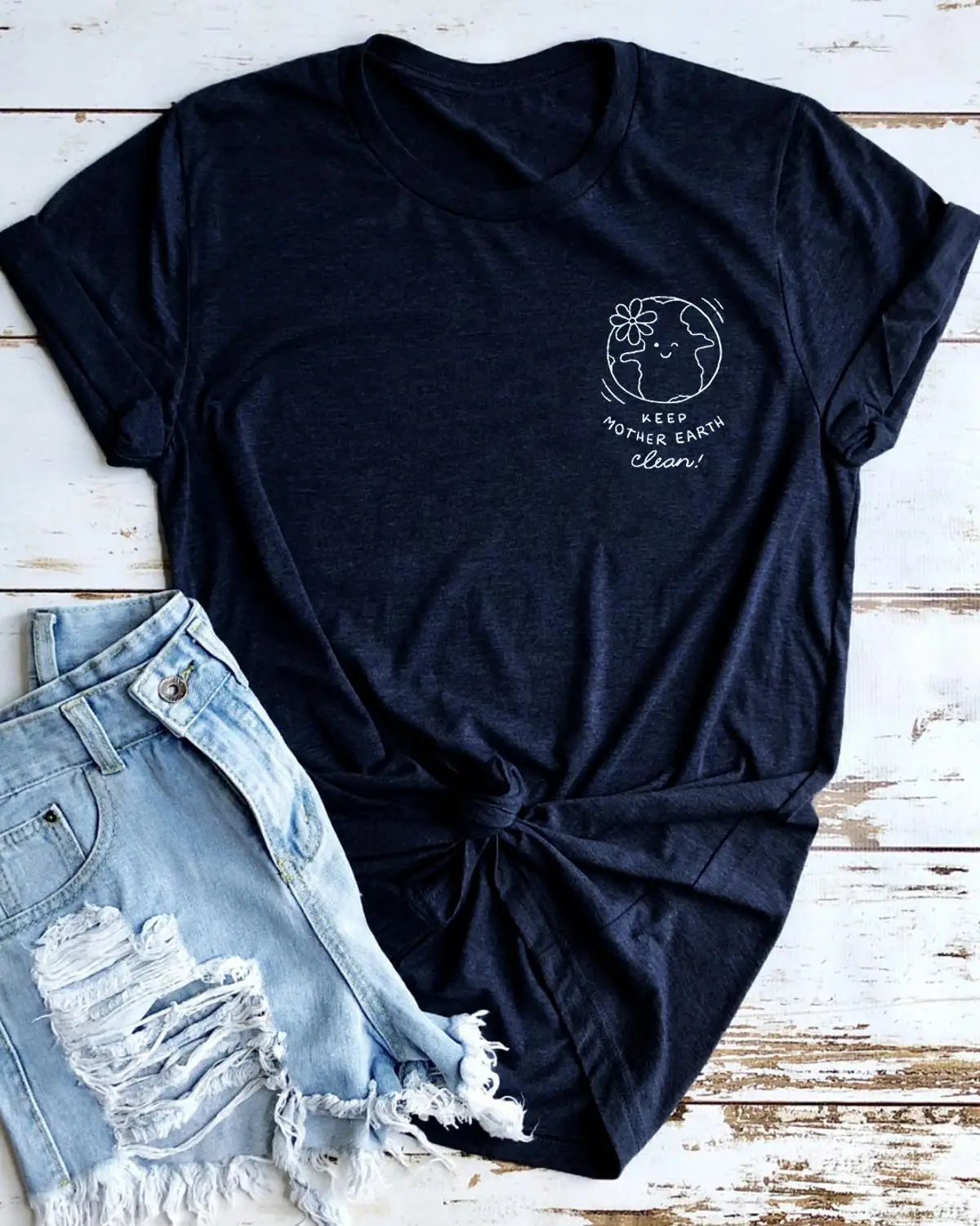 

keep mother clean Pocket T-Shirt Stylish Summer Cotton Tee Casual Unisex Clean Clothing O-Neck Tumblr Save the Clean Outits Tops