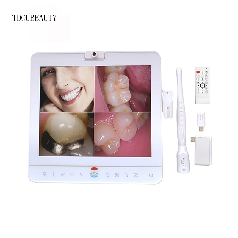 TDOUBEAUTY Perfect Combination of Intraoral Camera and Monitor Wirele 15 Inch Monitor with Oral Camera Unit with Free Shipping