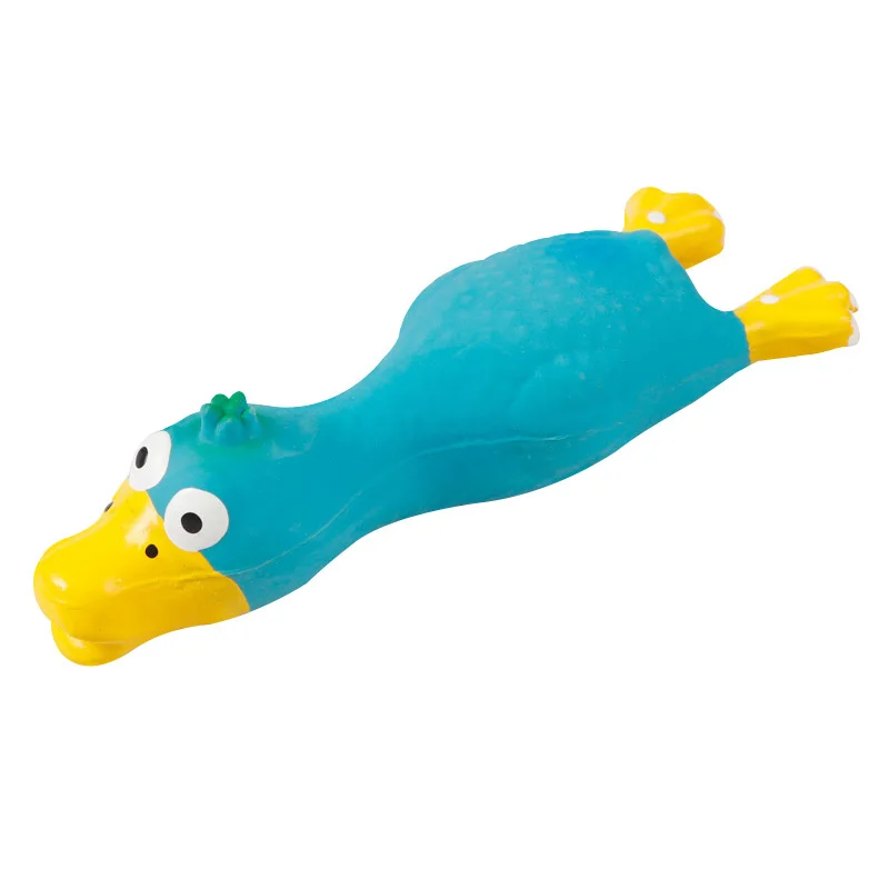 Blue Кричащая курица игрушка для собаки Интерактивная собачка, звук, игрушка устойчивая к укусам резиновая щенок игрушки пищащие игрушки для домашних животных для собак/кошек 17*5 см - Цвет: Blue