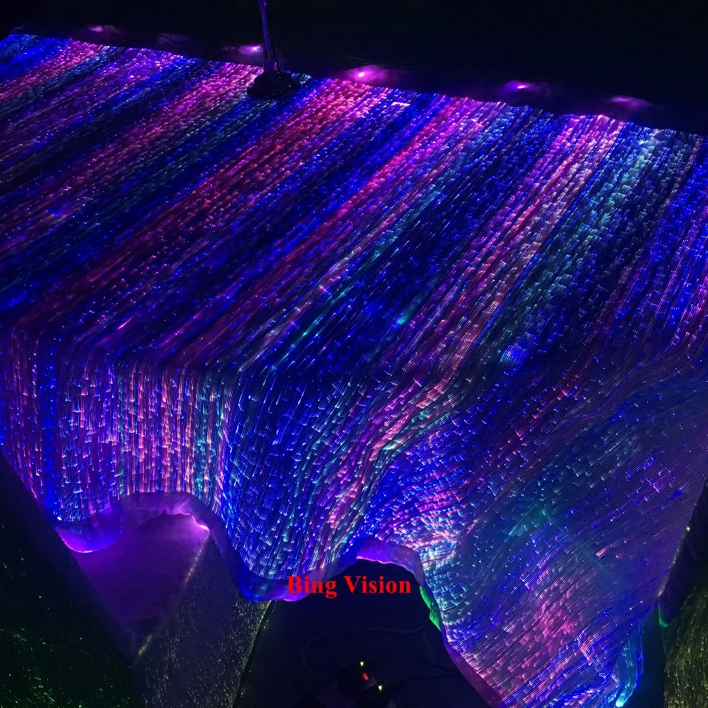 Светодиодная волоконно-оптическая ткань, rgb цветная волоконная ткань, светящаяся ткань волоконно-оптическая ткань