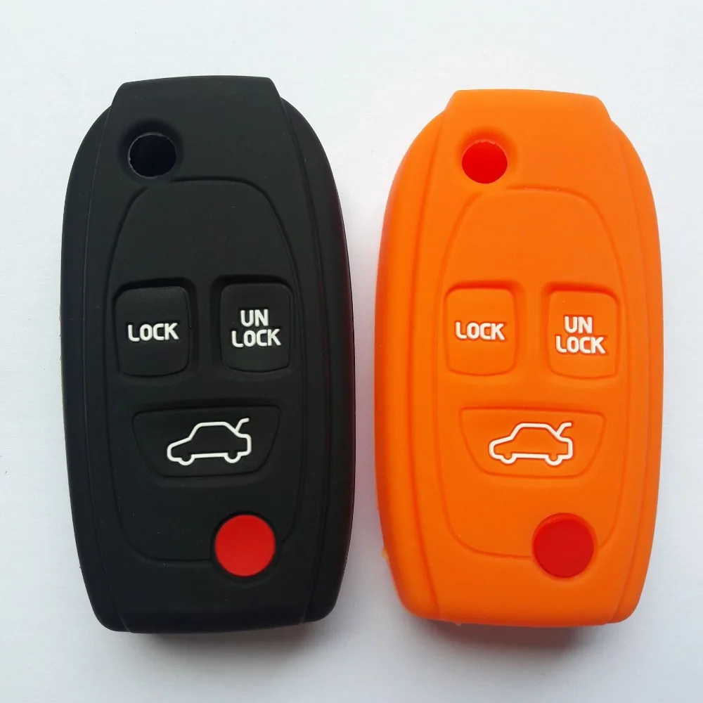 Runfa Auto Flip folding remote cover for Volvo C70 V70 S70 V40 V90 S40 fob shell silicone key case 4button | Автомобили и