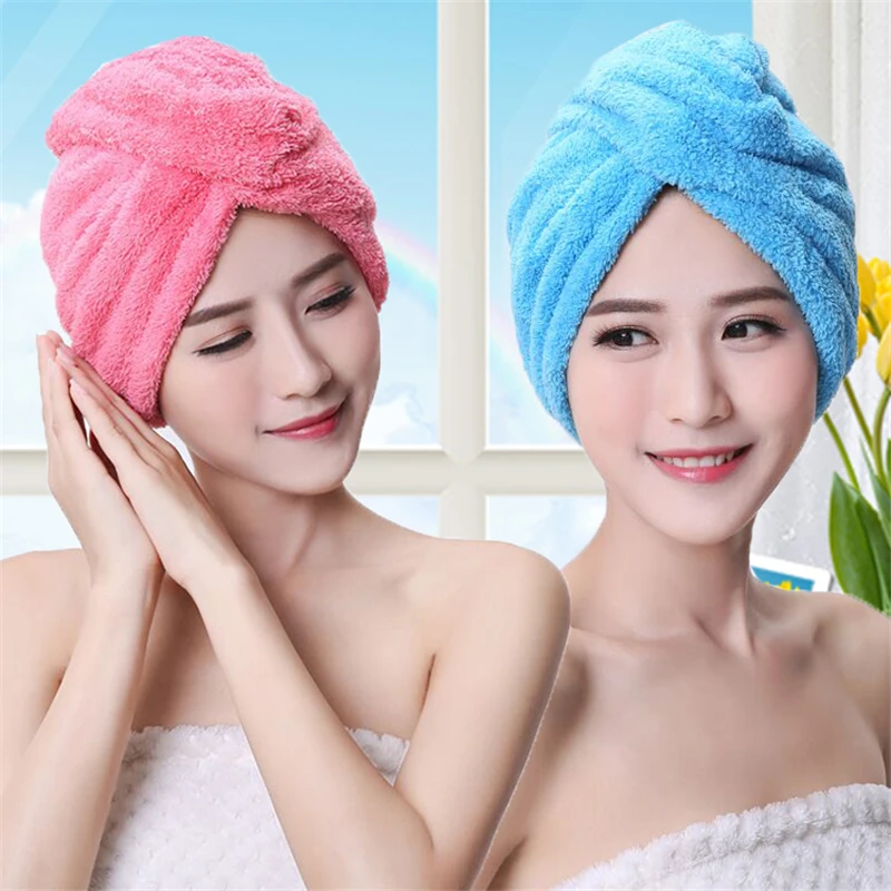 Утолщенные коралловые бархатные сухие волосы для ванной с капюшоном полотенце