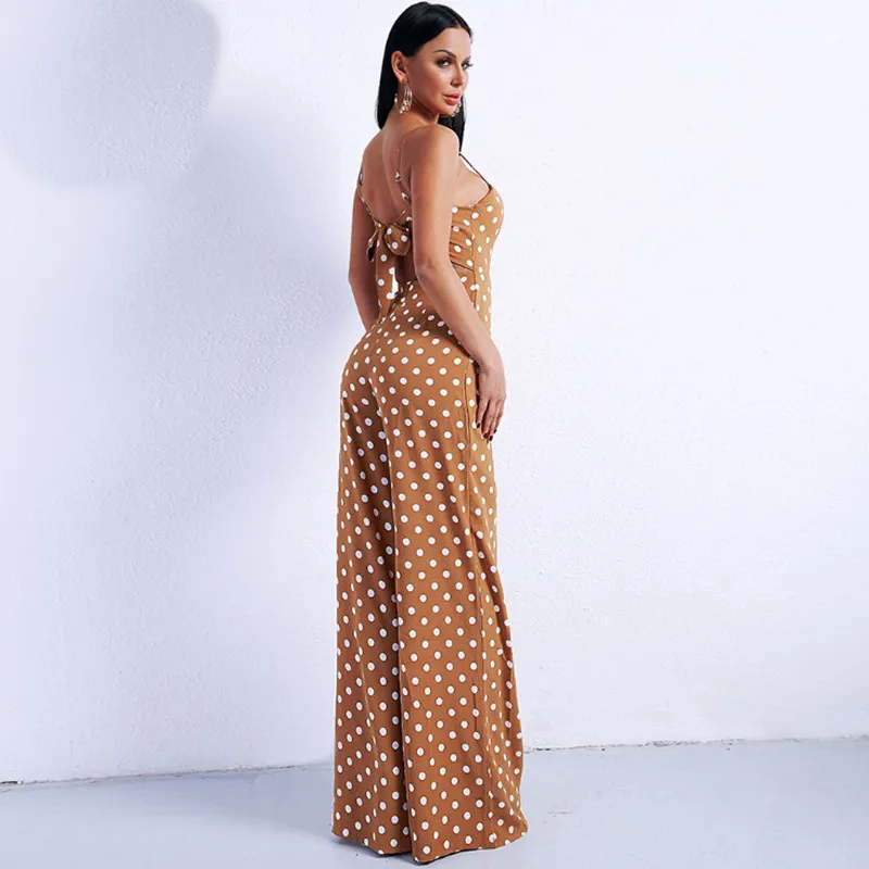 Женское боди с открытой спиной в горошек|Женские комбинезоны| |