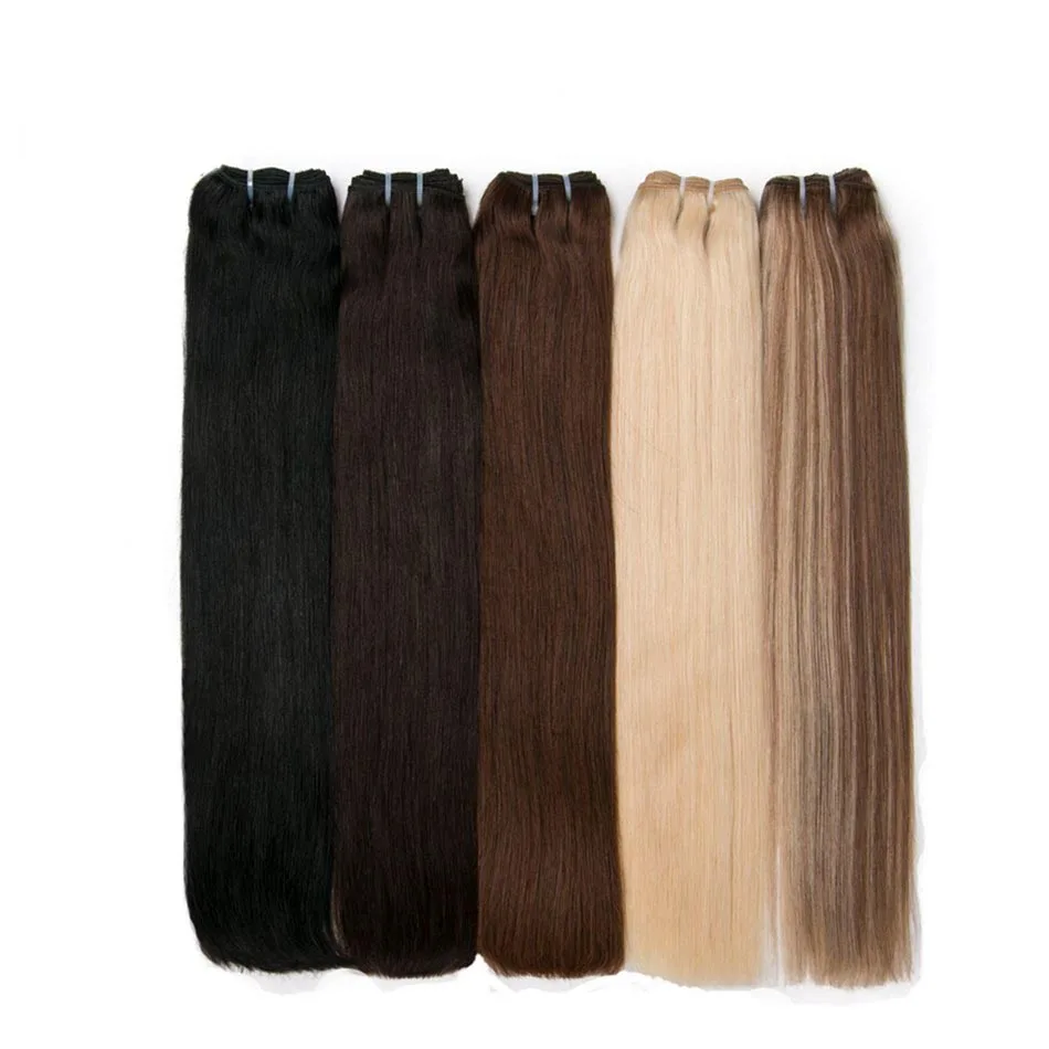 Bhf прямые человеческие волосы Remy из натуральных волнистых волос для наращивания 1" до 24" Быстрая
