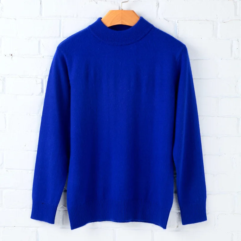 Spring Autumn And Winter Knitted Sweaters New Semi-high-collar Wool Bottom Shirt For Women | Женская одежда