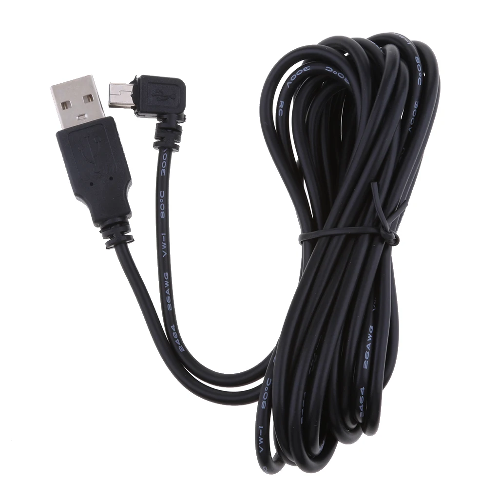 Высокое качество 5 В 2 а мини USB кабель для зарядки 90 градусов телефона DVR GPS быстрой