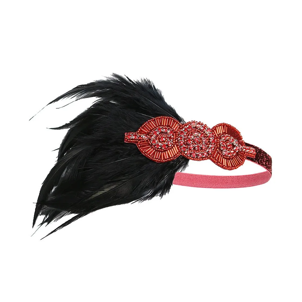 1920s Headpiece Feather Flapper Headband Great Gatsby Headdress Vintage Spring Autumn New plus Fashion Simplicity Headband