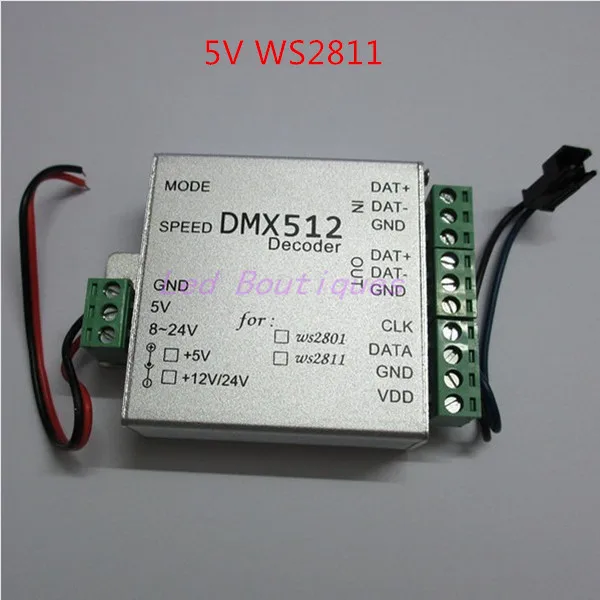 Лучшая цена 1 шт. WS2811 DC5V ws2812b DMX512 светодиодный RGB контроллер dmx512 декодер|Контролеры