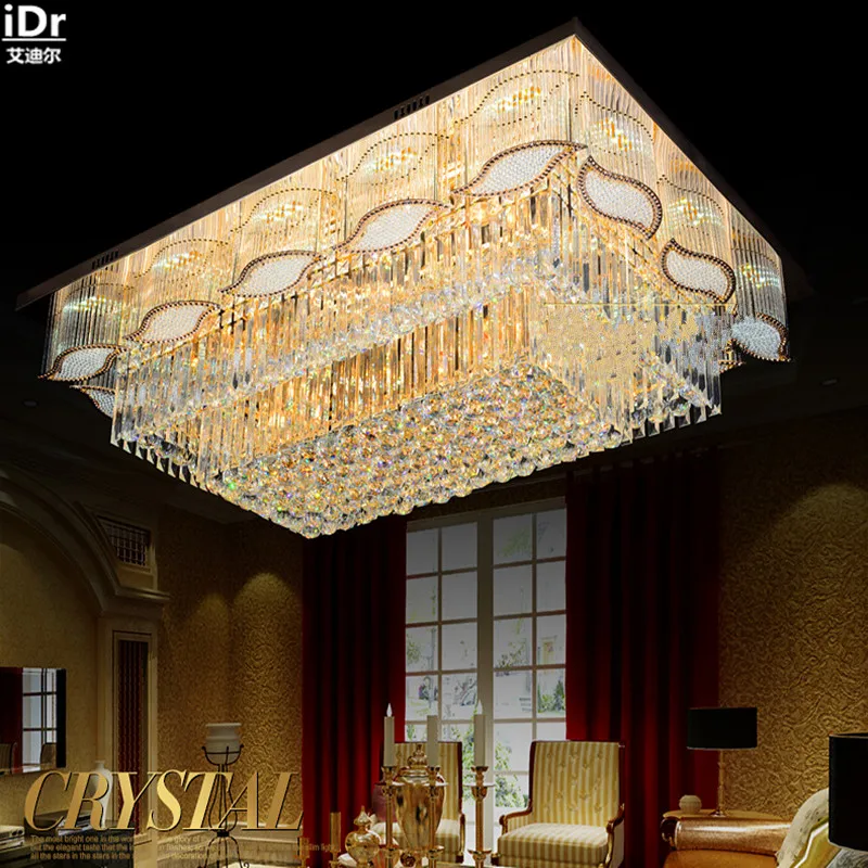 

Factory direct rectangular living room lamp modern crystal lamp bedroom lamp restaurant lights LED Ceiling Lights Rmy-068
