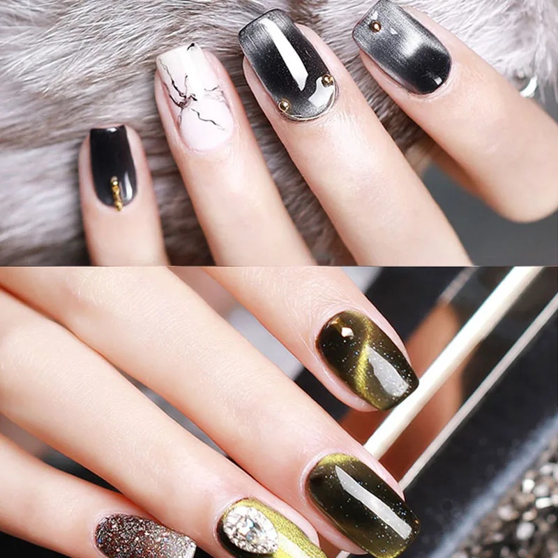 Многофункциональный Сильный магнитный лак для ногтей 3D эффект кошачьих глаз