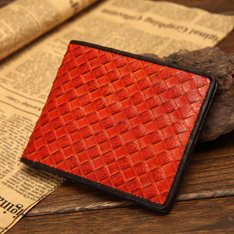 Плетеный кошелек IamVoid из натуральной кожи роскошный для мужчин и женщин