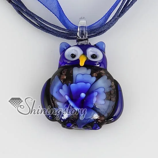 Подвеска из муранского стекла в виде совы с блестками|glass pendant bead|glass mushroom pendantglass
