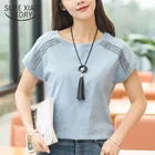 Топы свободные XXXXL 5XL Блузы 2018 Летние Новые повседневные с круглым вырезом рукава летучая мышь женская одежда женский топ рубашка D670 30