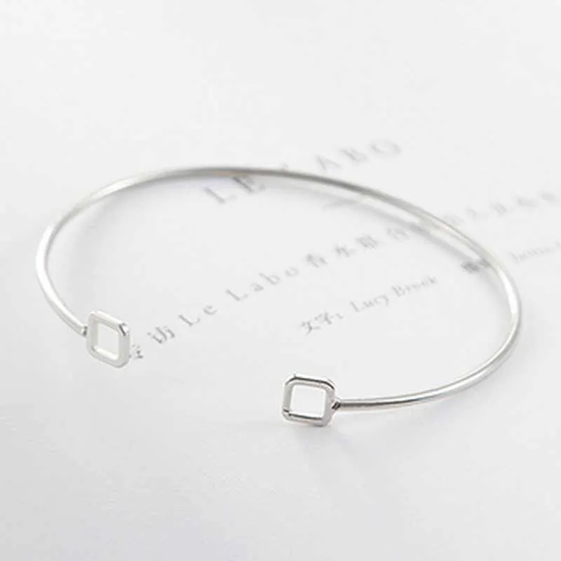 4 Types Fashion Geometric Love Bangle Shiny Polished Open Double Triangles Wire Cuff Bracelets for Women Gift Jewelry | Украшения и