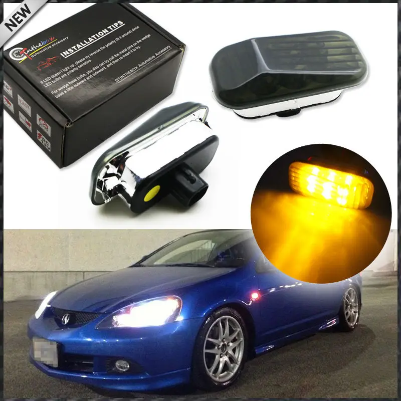 2 шт. дымчатые линзы Янтарный светодиодные боковые габаритные фонари для Honda Accord