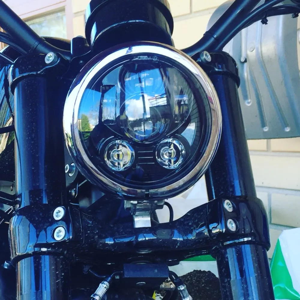 1 шт. Round led фара для harley davidson 5 75 '཮ Вт светодиодный проектор налобный фонарь с