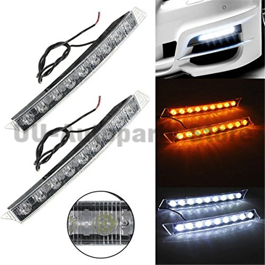 1 пара 9 светодиодный ных автомобильных белых противотуманных фар и поворотных