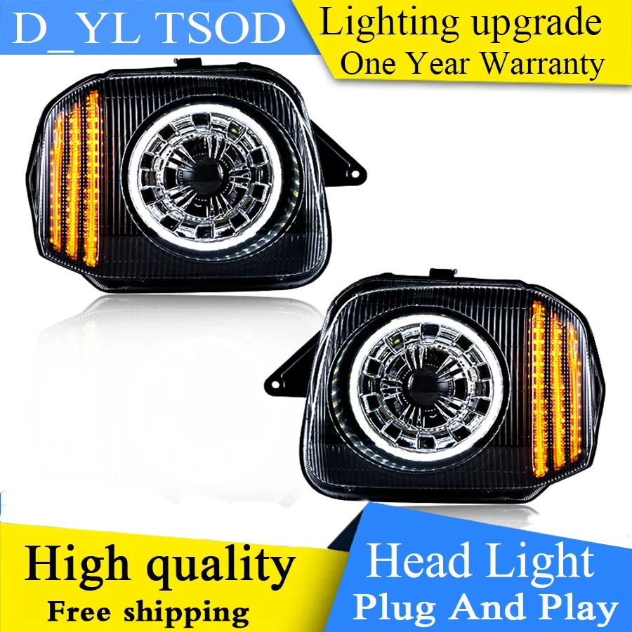 

DY_L Car Styling for Suzuki Jimny Headlights 2007-2015 LED Headlight H7 DRL Fog Lights Angel Eye Bi Xenon Beam