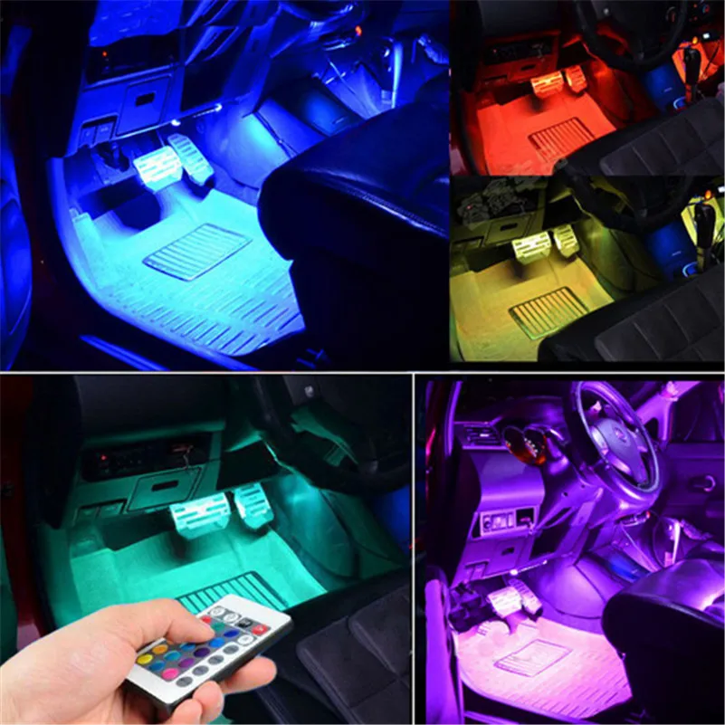 16 цветов RGB светодиодный светильник декоративные лампы автомобильный