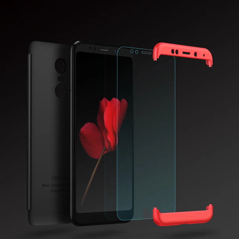 Чехол 3 в 1 для Xiaomi Redmi 5 Plus Note Global Case 360 полная защита противоударный чехол Pro Fundas Coque