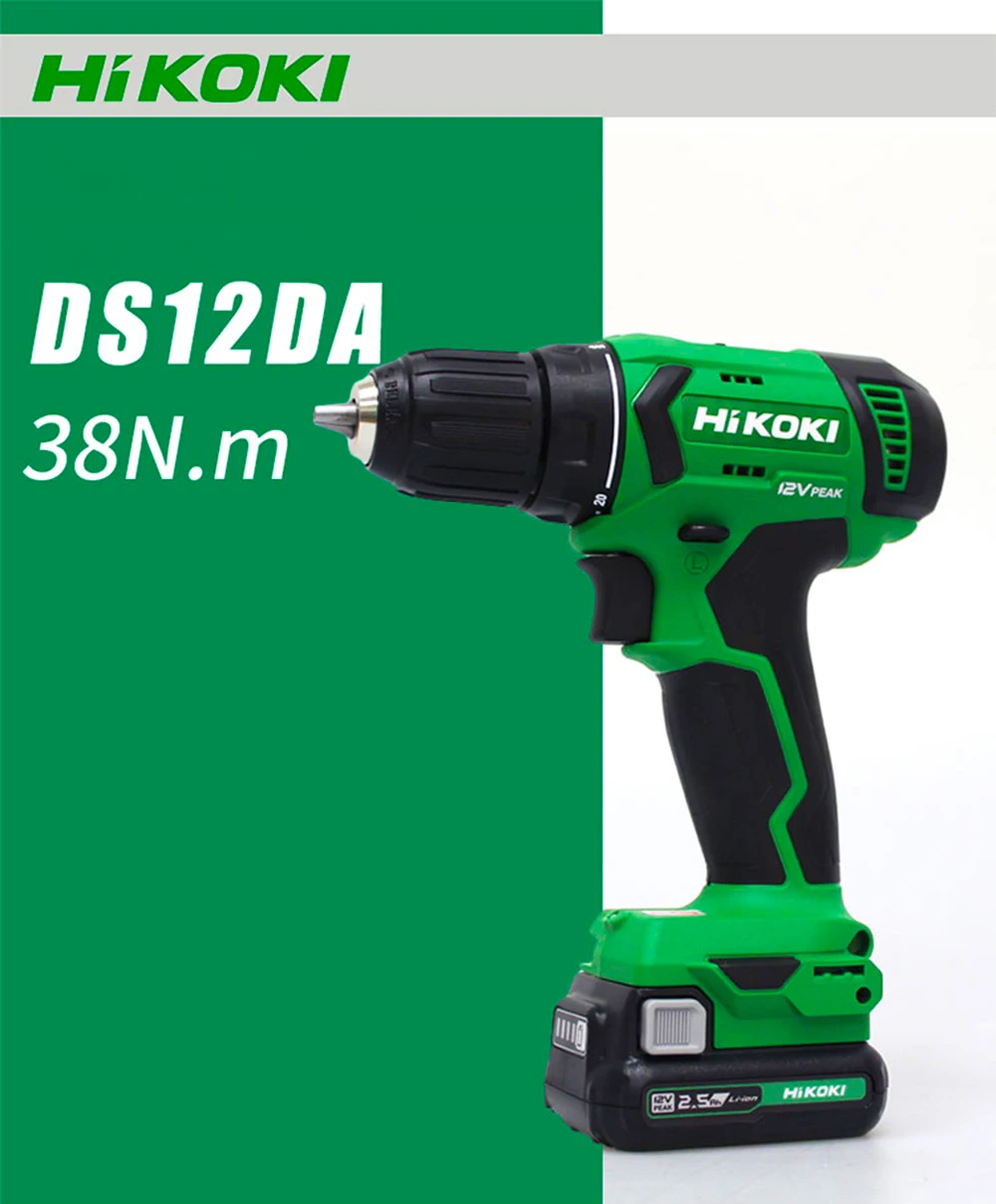 Япония Hitachi DS12DA Беспроводная Ручная Электрическая Дрель 12V электрическая отвертка литиевая Батарея электрическая отвертка 1400r/мин 38N. m 0,8-10 мм