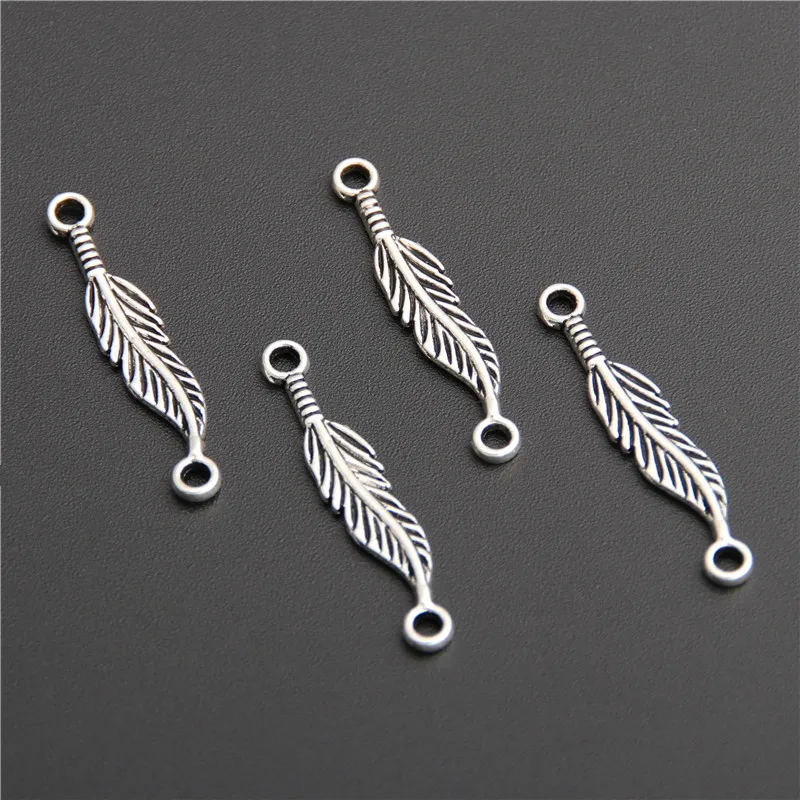 

100pcs Silver Color Feather Connectors Charm Pendant Jewelry Making Findings Accessories DIY Handmade A2751