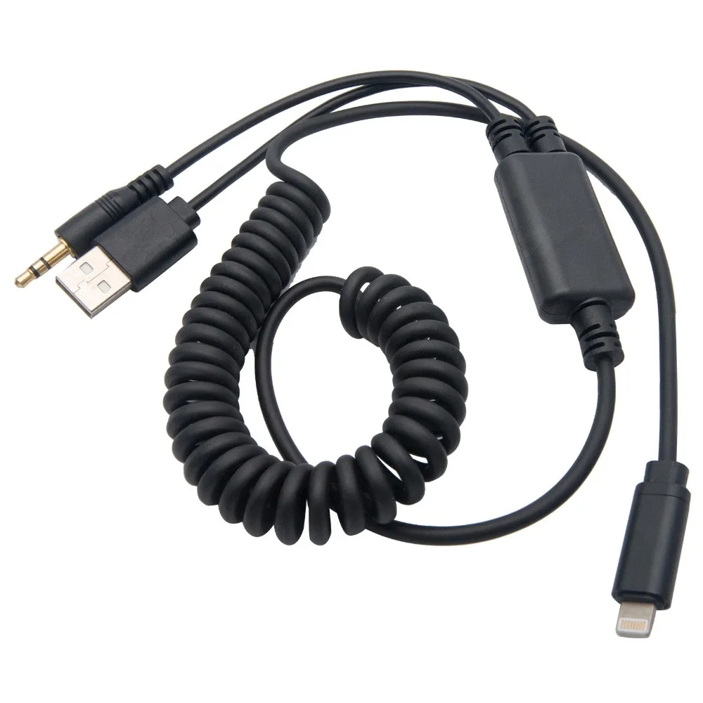 Для BMW/MINI Y Lightning USB для AUX адаптер свинцовый кабель Ipod Iphone 5 6 7 8 X|Кабели адаптеры и