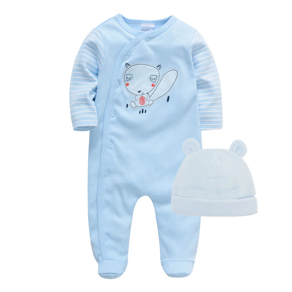 Детский комбинезон для новорожденных с длинным рукавом вышивкой медведя 2019 |