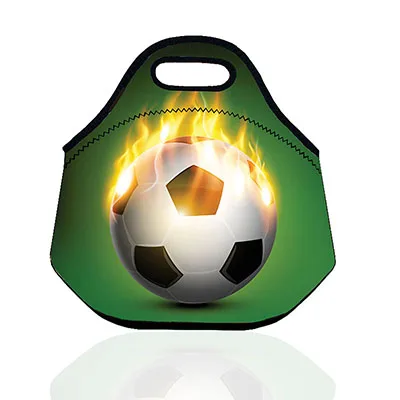 Burning soccer Красочный мультфильм бабочка неопрена путешествия пикника еды изолированный ланч Термоизолированный непромокаемый мешок Детская сумка - Цвет: Burning soccer