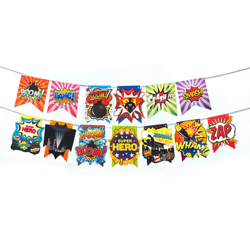 superhero theme letter banners Avengers theme party decorations happy birthday letter theme party banners Avengers party flags