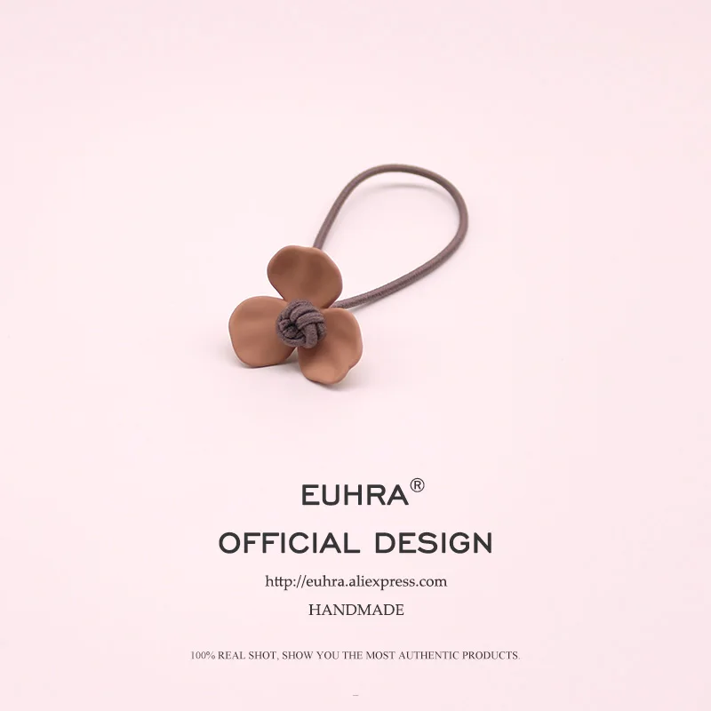 EUHRA, 6 цветов, эластичные резинки для волос с лепестками цветов, эластичная лента для волос для женщин и девочек, детские аксессуары для волос, резинка