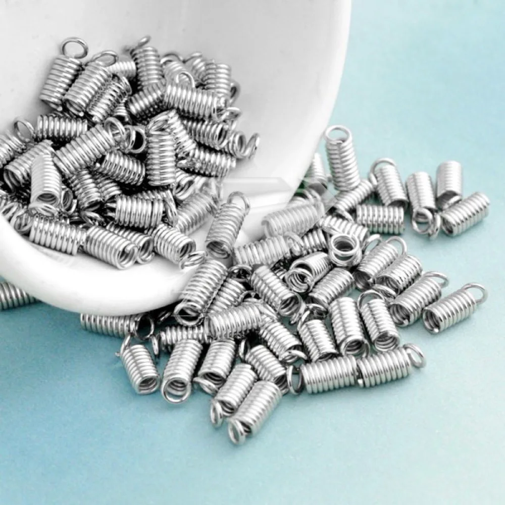 90 шт Никель Позолоченные разъемы шнур катушки Терминаторы 3 8x8 5 мм Ювелирные