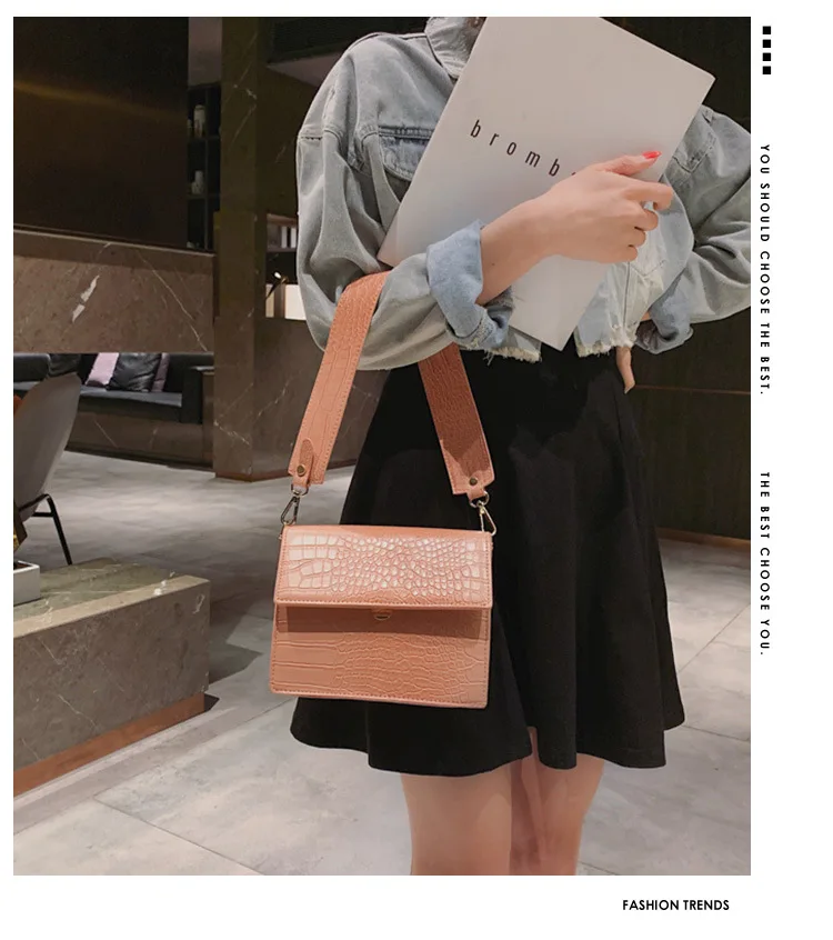 Новая модная женская маленькая квадратная сумка на плечо с узором «Аллигатор», женская сумка через плечо, сумка через плечо, известный бренд, дизайнерская сумка