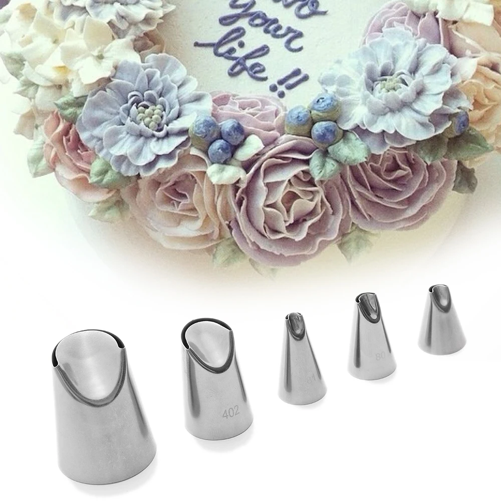 1pc Cake Cream Nozzle Tulip Home Garden Stainless Steel Icing Piping Tips DIY Pastry Decor Baking Tools | Дом и сад