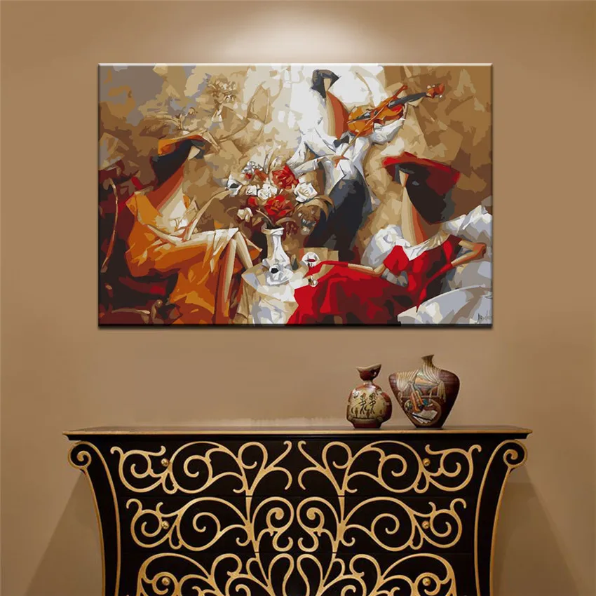 Настенные картины DIY Цифровая живопись маслом по номерам на холсте 40x50 см музыкальная история Раскраска по номерам Холст Искусство Quadros бескаркасные
