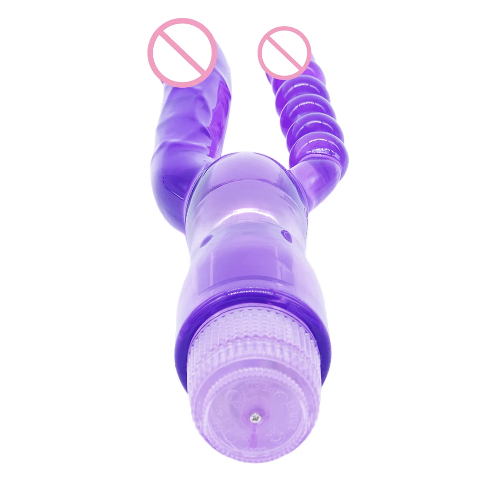 Двойной фаллоимитатор DOMI вибратор с текстурированным валом женские секс товары