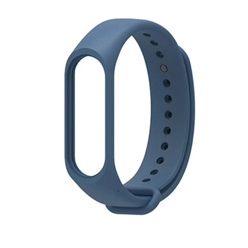 Браслет из нержавеющей стали ремешок для Mi Band 3 браслет высокого качества силиконовые браслеты на запястье Mi Band 3 ремешок умные аксессуары - Цвет: Синий