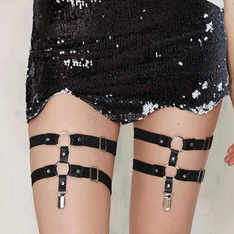 Двойные круглые ремни ручной работы в стиле панк Харадзюку|thigh harness|garter belt suspenderbelt