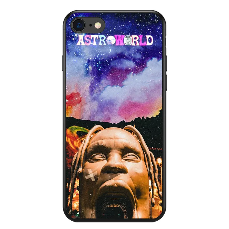 TPU Чехол для телефона Travis Scott Astroworld для iPhone X XS Max XR 8 Plus 7 Plus 6 6S Plus 5 5S SE 4S 5C Мягкий силиконовый черный чехол - Цвет: TPU