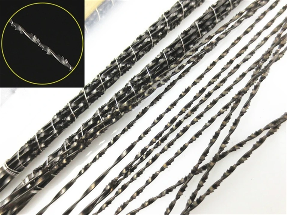 

12Pcs 130mm Scroll Saw Blades 5# Jig Saw Blades Spiral Teeth 8 Kinds Wood Saw Blades For Carving 12Pcs With Chuck U Saw blade