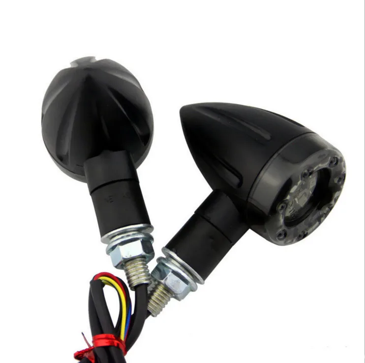 Черный M8 мотоцикл 6 + 7 светодисветодиодный желтая и красная Пуля поворотники указатели поворота ходовой