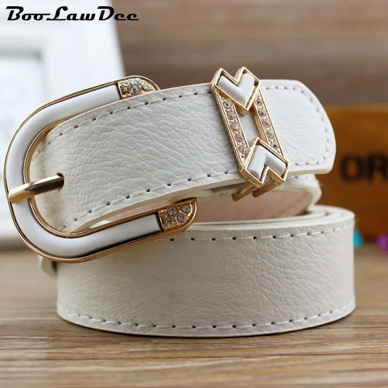 Boolawdee Женская Повседневная PU пояса сплава пряжки с бриллиант в форме сердца для