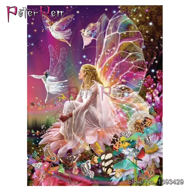 Алмазная живопись бабочка эльф полная вышивка из смолы Принцесса Кристалл