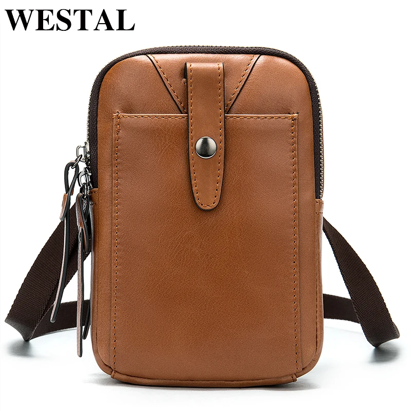 Поясная Сумка WESTAL 714 из натуральной кожи сумка для телефона Повседневная