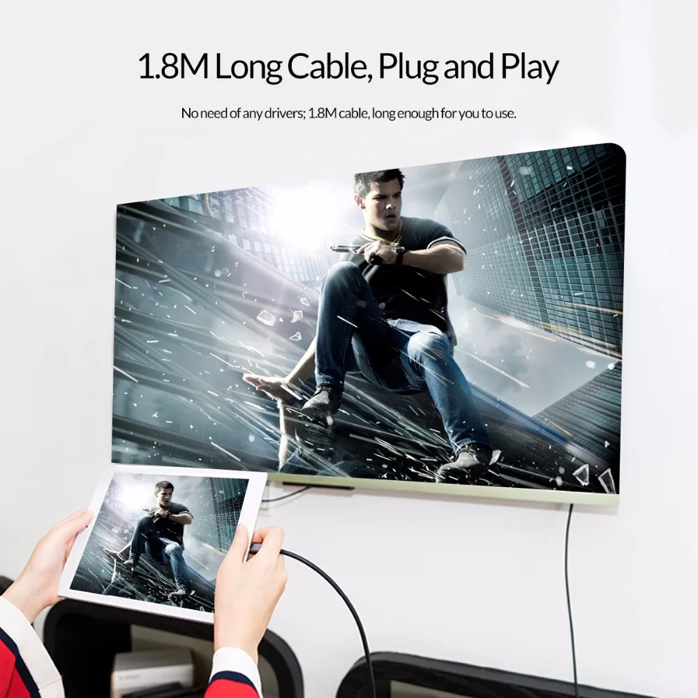 Кабель ORICO USB C к DisplayPort 4K 60Hz DP кабель 3 1 Type для ПК ноутбука MacBook 2017 Galaxy S9 Huawei P20 10| |